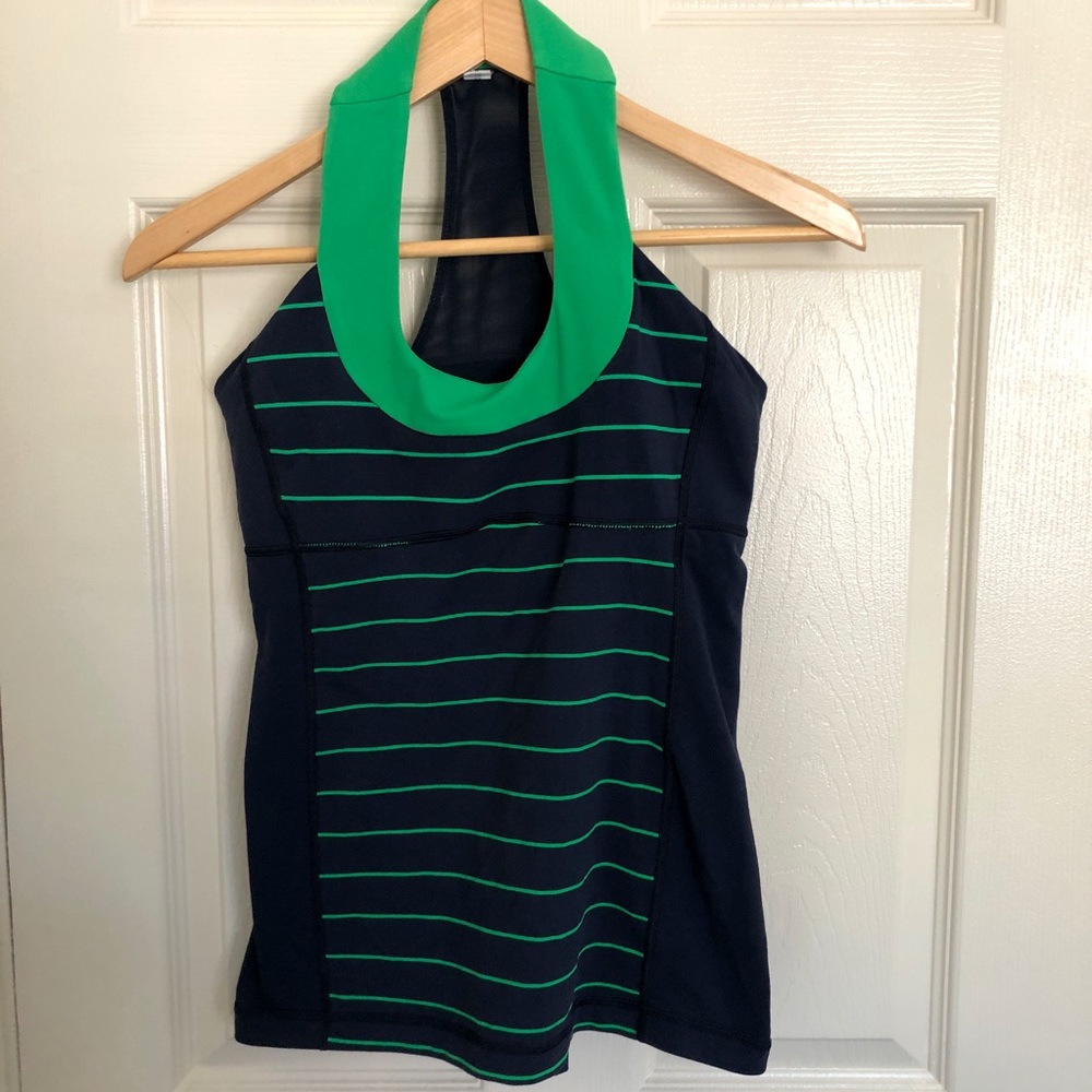 Lululemon blue and green tank with build in bra